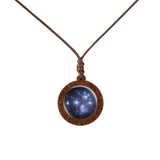 New Style Galaxy Nebula Necklaces Space Earth Glass Cabochon Wood Pendant Necklace Jewelry for Women Men Best Friend Gift