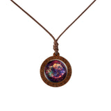 New Style Galaxy Nebula Necklaces Space Earth Glass Cabochon Wood Pendant Necklace Jewelry for Women Men Best Friend Gift