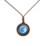 New Style Galaxy Nebula Necklaces Space Earth Glass Cabochon Wood Pendant Necklace Jewelry for Women Men Best Friend Gift