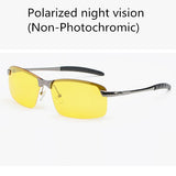 Al-Mg Alloy Photochromic Sunglasses Men Polarized Chameleon Glasses Change Color Sun Glasses Day Night Vision Driving Goggles