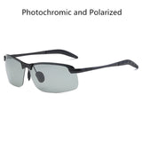 Al-Mg Alloy Photochromic Sunglasses Men Polarized Chameleon Glasses Change Color Sun Glasses Day Night Vision Driving Goggles