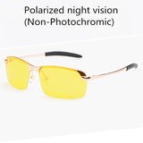 Al-Mg Alloy Photochromic Sunglasses Men Polarized Chameleon Glasses Change Color Sun Glasses Day Night Vision Driving Goggles