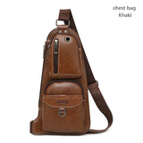 JEEP BULUO BRAND New Men Messenger Bags Hot Crossbody Shoulder Bag Famous Man's Leather Sling Chest Bag Fashion Casual 6196