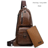 JEEP BULUO BRAND New Men Messenger Bags Hot Crossbody Shoulder Bag Famous Man's Leather Sling Chest Bag Fashion Casual 6196