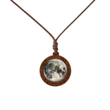 New Style Galaxy Nebula Necklaces Space Earth Glass Cabochon Wood Pendant Necklace Jewelry for Women Men Best Friend Gift