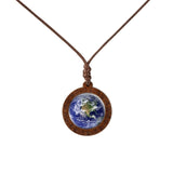 New Style Galaxy Nebula Necklaces Space Earth Glass Cabochon Wood Pendant Necklace Jewelry for Women Men Best Friend Gift