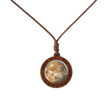 New Style Galaxy Nebula Necklaces Space Earth Glass Cabochon Wood Pendant Necklace Jewelry for Women Men Best Friend Gift