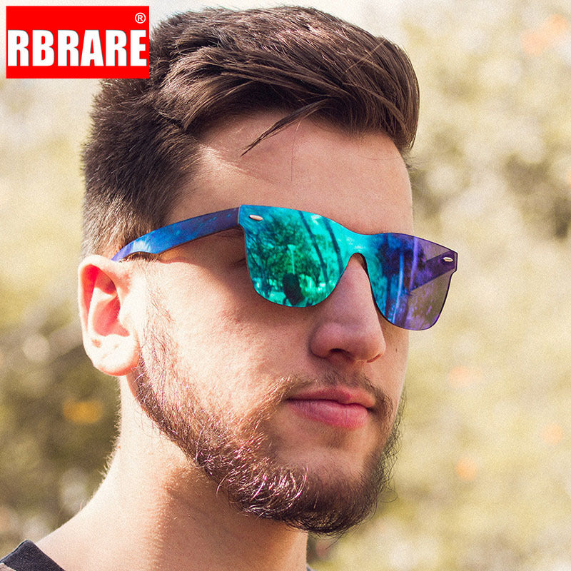 RBRARE 2019 Siamese Sunglasses Men Rice Nails Ladies Sunglasses Luxury Colorful Retro Sun Glasses Pink Mirror Shades For Women