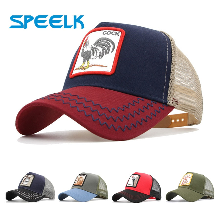 Speelk Casual Mesh Caps Women Lovely Animal Baseball Cap Unisex Snapback Hats Men Summer Hip-pop Visors Hat Casquette Wholesale
