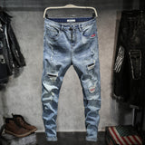 2019 High quality Cotton Jean Man Pants Vintage Hole Cool Trousers Guys Summer Europe America Style Ripped Jeans Men Size 28-36