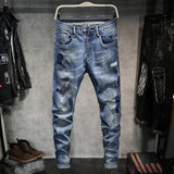 2019 High quality Cotton Jean Man Pants Vintage Hole Cool Trousers Guys Summer Europe America Style Ripped Jeans Men Size 28-36