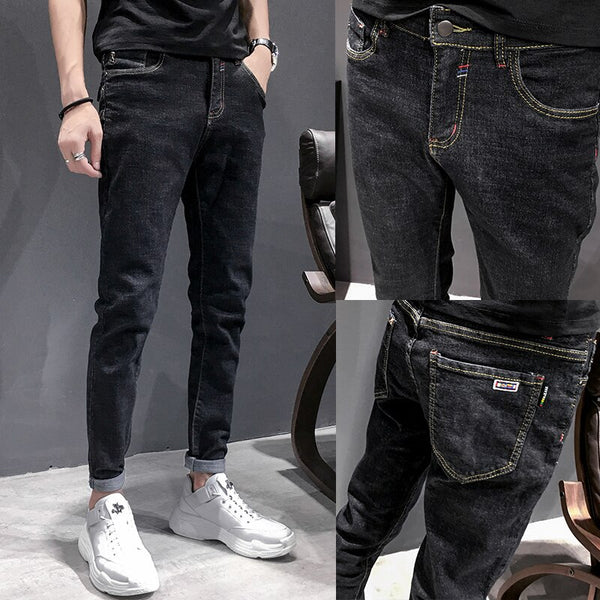 2019 Spring and Summer Casual Trend New Spirit Guy Men's Pants Trend Slim Feet Jeans Men Comfortable Loose Stretch Pants