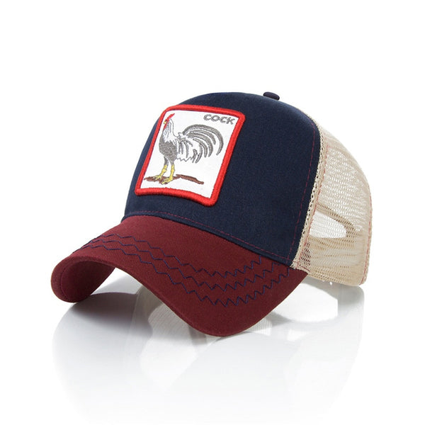 Embroidery Mesh Animal Farm Baseball Caps Men Women Snapback Hip Hop Hat Summer Breathable Sun Unisex Adjustable Baseball Cap