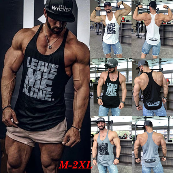 Gym Men's Muscle Sleeveless Tank Top Tee Shirt Bodybuilding Sport Vest US STOCK
