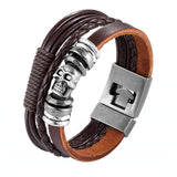 2019 Newest Design High Quality Multi-layer Leather Bracelets Charm Men Anchor Bracelet Jewelry Party Fine Gift Male Pulseira