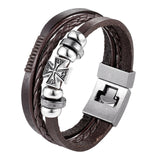 2019 Newest Design High Quality Multi-layer Leather Bracelets Charm Men Anchor Bracelet Jewelry Party Fine Gift Male Pulseira
