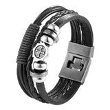 2019 Newest Design High Quality Multi-layer Leather Bracelets Charm Men Anchor Bracelet Jewelry Party Fine Gift Male Pulseira
