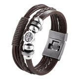 2019 Newest Design High Quality Multi-layer Leather Bracelets Charm Men Anchor Bracelet Jewelry Party Fine Gift Male Pulseira