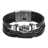 2019 Newest Design High Quality Multi-layer Leather Bracelets Charm Men Anchor Bracelet Jewelry Party Fine Gift Male Pulseira