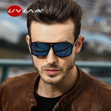 UVLAIK Polarized Sunglasses Men Oversized Square Mirror Driving Sun Glasses Brand Designer Retro Driver Sunglass UV400 Goggles