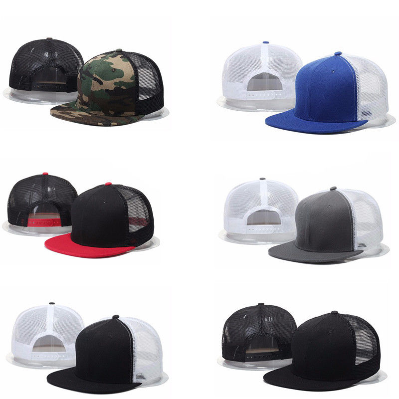 Fashion Casual Unisex Woman Man Plain Fitted Flat Bill Cap Visor Baseball Basic New Blank Solid Hat Sport Color
