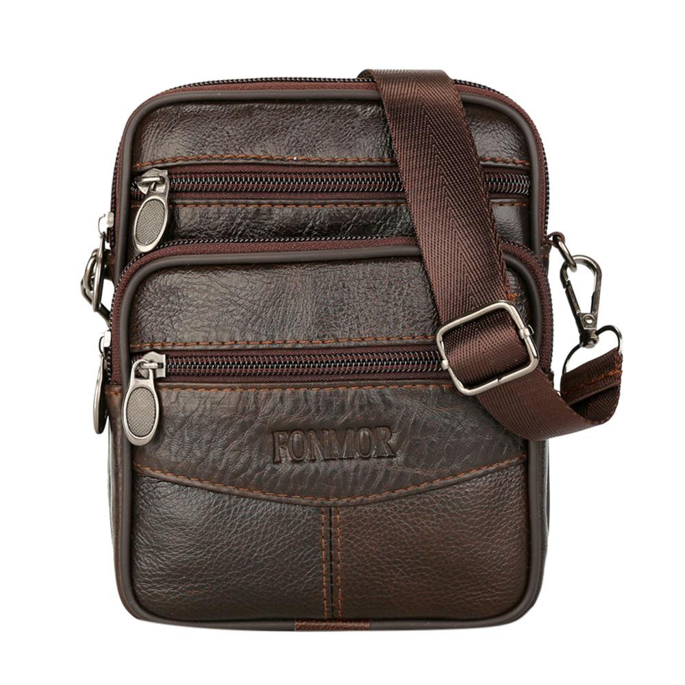 Hot Mens Leather Small Messenger Bag Satchels Multifunctional Messenger Shoulder Bag Genuine Leather Crossbody Bags Dropshipping