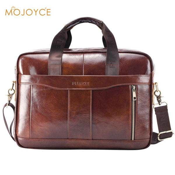 Genuine Leather Briefcase Male Man Laptop Bag Natural Leather for Messenger Bag Laptop Shoulder Crossbody Bag Office Handbag
