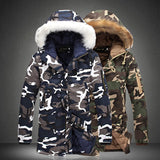 New Hot Men Camouflage Hooded Coats Camo Casual Parkas Outerwear Faux Fur Collar Warm Jacket YAA99
