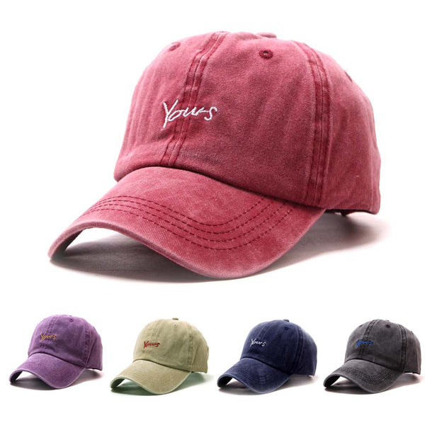 Adjustable Vintage Letters Dad Hat Washed Cotton Retro Baseball Hat for Men Women