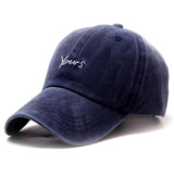 Adjustable Vintage Letters Dad Hat Washed Cotton Retro Baseball Hat for Men Women