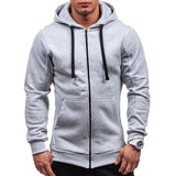 Meihuida Autumn Men Casual  Solid Zip Up Warm Pocket Cotton Breathablity Hoodie Hoodies Sweatshirt Jacket Coat Top Tops