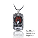 PC Game Metro Exodus 2033 Necklace Dog Tag Pendant Leather Metal Chain Men Necklaces Charm Gifts for Kids Games Jewelry