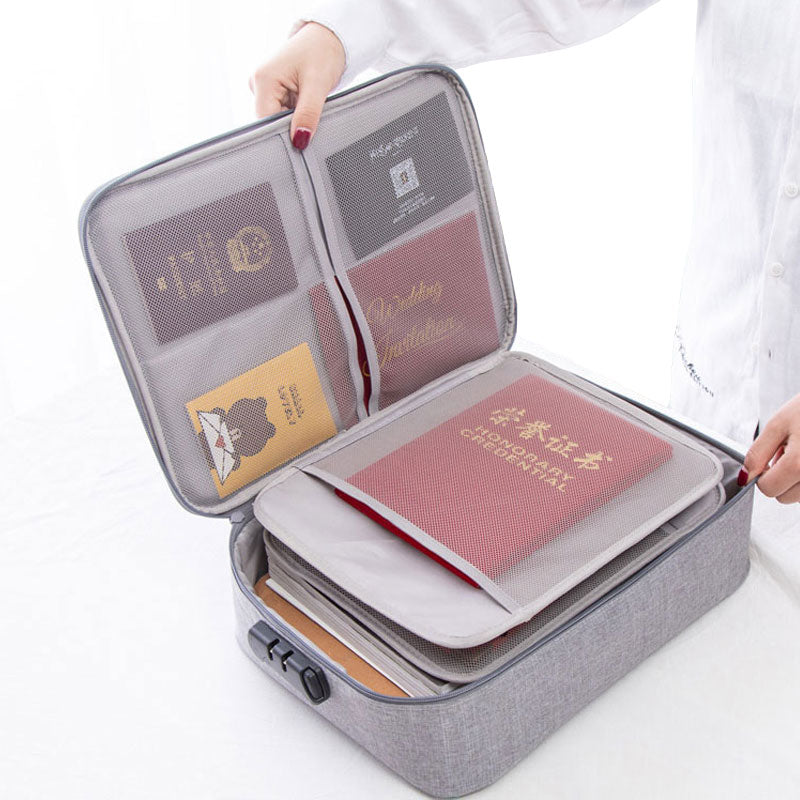 Password Documents Bag Large Briefcase Men Travel Bag Waterproof Storage Bag Multi Purpose Office Bag