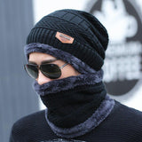 2019 new winter fashion casual knit hat men plus velvet thick warm cap outdoor windproof cold hats