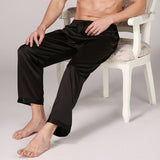 Oeak Men's Fashion Solid Color Loose Slim Fit Satin Pajama Pants New Comfortable Breathable Soft Casual Pants