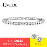 UMODE Fashion Charm Tennis Bracelets For Women Men Colorful Zirconia Jewelry Box Chain Braclets Gifts Pulseira Feminina AUB0097