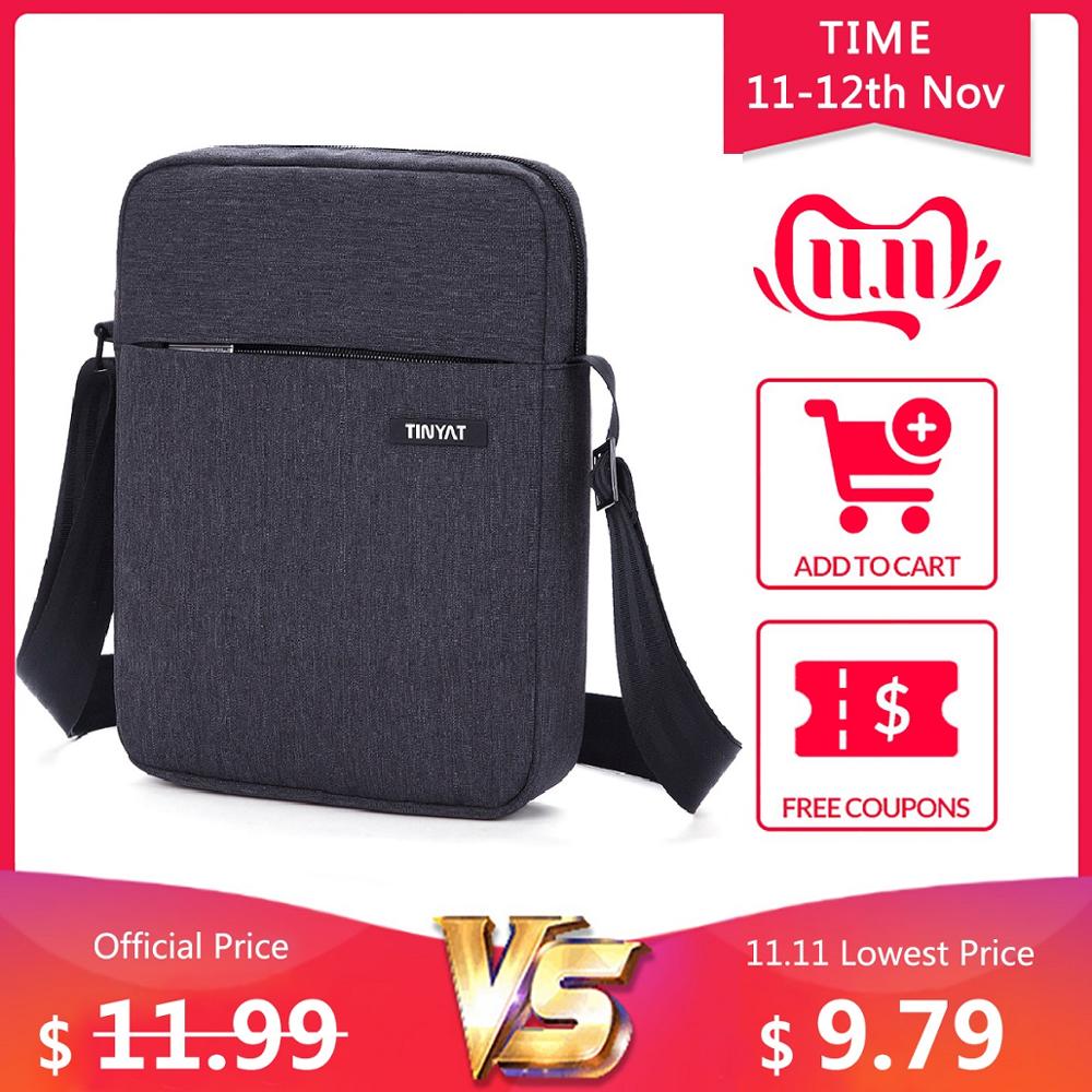 TINYAT Men's Bags Shockproof Men Shoulder bags for 9.7' pad Travel Crossbody bags Canvas men's Buiness Shoulder Bag Waterproof