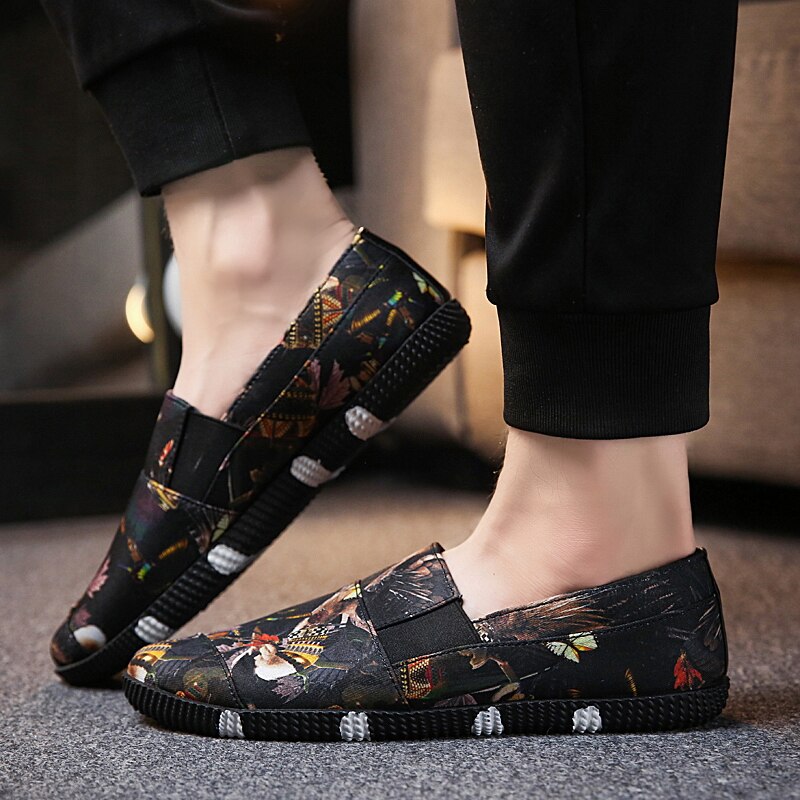QWEDF Summer Men's Casual Shoes Peas Shoes Korean Version Of The Tide Shoes Social Guys Old Beijing Cloth Shoes MJ-105