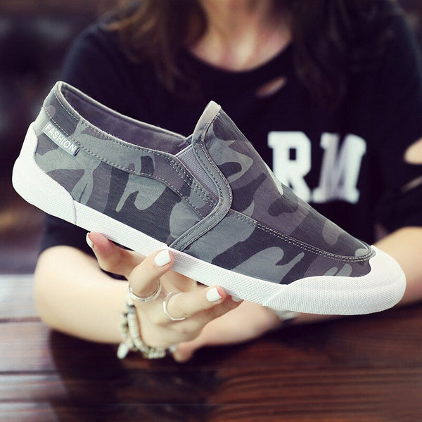 OLOME Fashion Men's Shoes Casual Chic Social Spirit Guy Shoes Men Korean Version Of The Wild Canvas Shoes