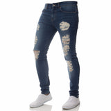 Dropshipping Skinny Jeans For Men Designer Distressed Stretch Brand Blue Biker Jeans Jogger Pants Ripped Slim Fit For Guys