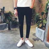 URSPORTTECH Cotton Skinny Jeans Men Pencil Pants Hole Cool Trousers for Guys 2019 Summer Fashion Ripped Jeans for Men Plus Size