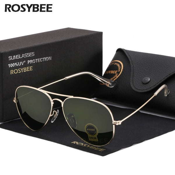 High Quality G15 Glass Lens women men Sunglasses uv400 aviation brand classic mirror male oculos vintage banned man sun Glasses