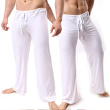 Pijama Hombre Mens Pajama Pants Casual Loose Men's Satin Silk Lounge Pants Men Sleep Bottoms Viscose Home Pants Sexy Nightwear