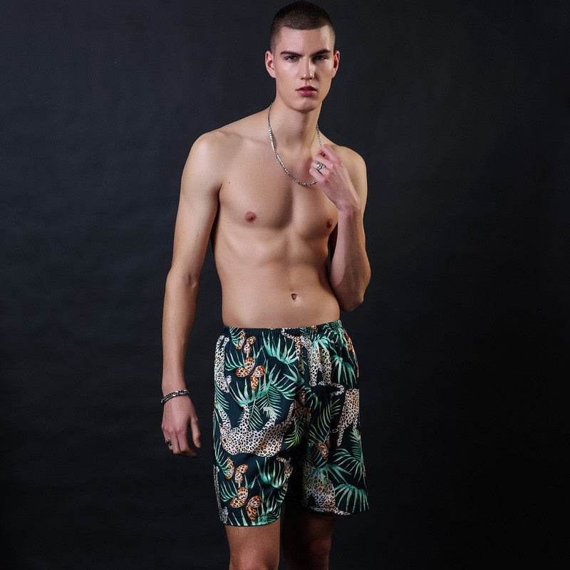 Silky Men's Rayon Summer Shorts Leisure Pajamas Pyjamas Male Casual Lounge Short Pants Loose Soft Sleepwear Bottoms