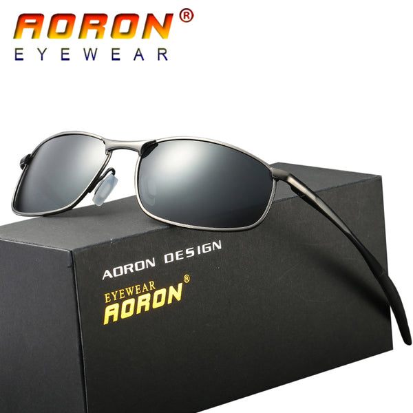 AORON Brand Designer Original Polarized Sunglasses Goggles Men Designer Mirror Glasses oculos de sol Eyewear Accessories A395