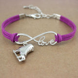 Gymnastics Gym Sports Heart Infinity Love Charm Bracelets Pink Blue Women Men Girl Boy Unisex Jewelry Gift 20 Colors to Choose