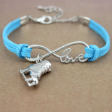 Gymnastics Gym Sports Heart Infinity Love Charm Bracelets Pink Blue Women Men Girl Boy Unisex Jewelry Gift 20 Colors to Choose