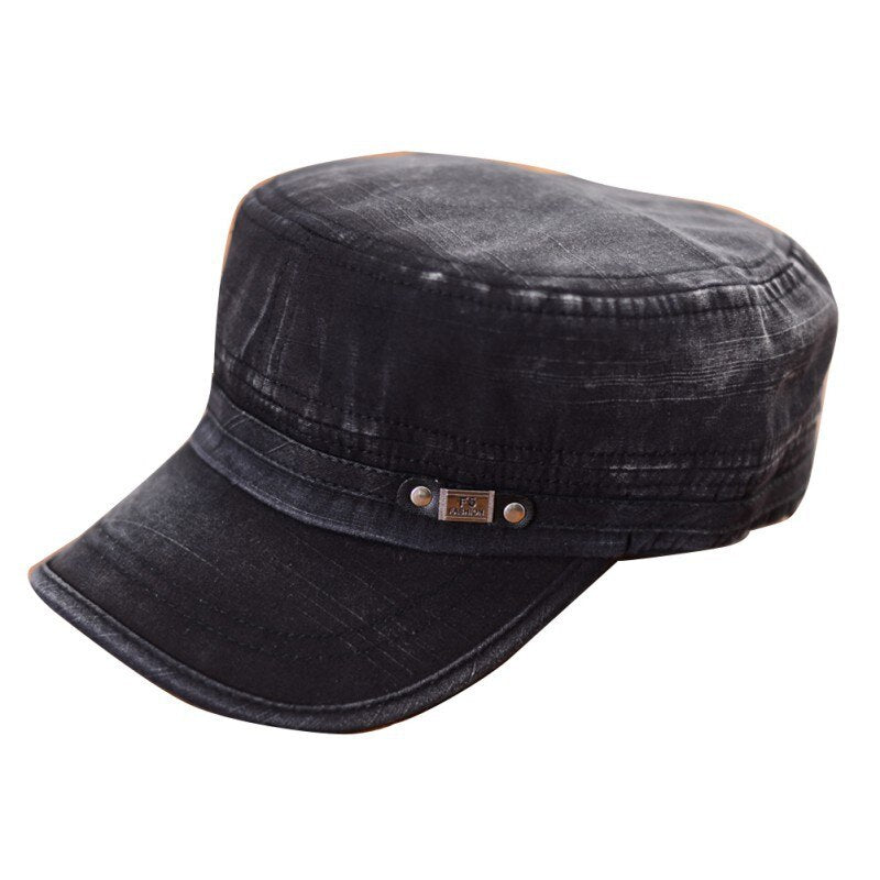 Fashion Men Summer Cadet Cap Adjustable Classic Army Plain Vintage Hat