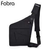 Fabra Anti-Theft Men Messenger Shoulder Bags Men Chest Pack Men Retro Trapezoid Sharp Crossbody Bag Motorcycle Sling Bag Black