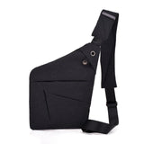 Fabra Anti-Theft Men Messenger Shoulder Bags Men Chest Pack Men Retro Trapezoid Sharp Crossbody Bag Motorcycle Sling Bag Black